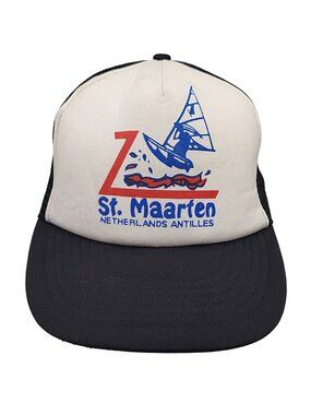 Vintage St. Maarten Netherlands Antilles Trucker Cap Snapback Mesh Hat